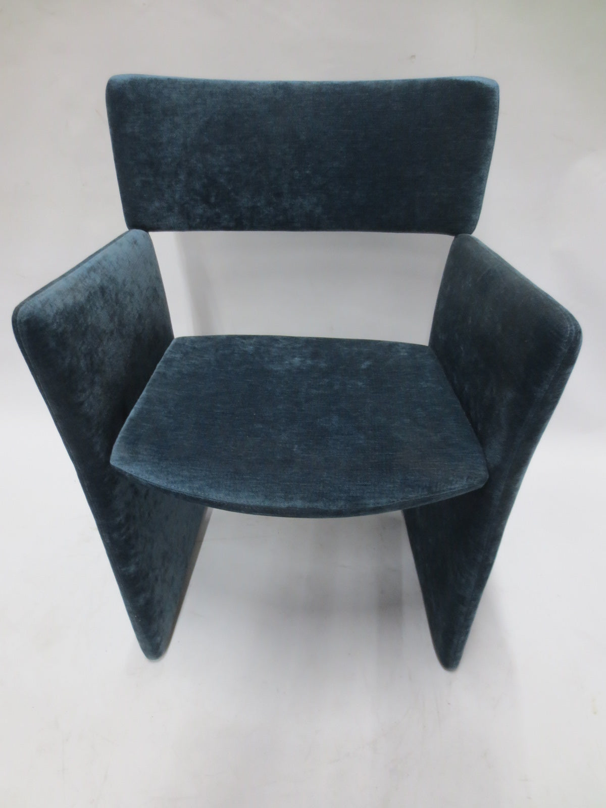 Massproductions Crown Armchair in Blue Velvet - Bygone Icons