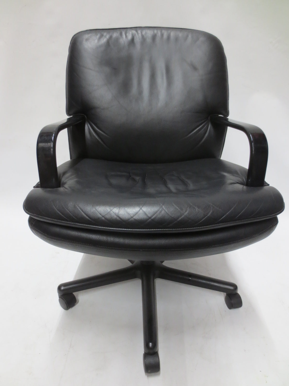 Fraser Contract Mid-Century Executive Chair in Black Leather