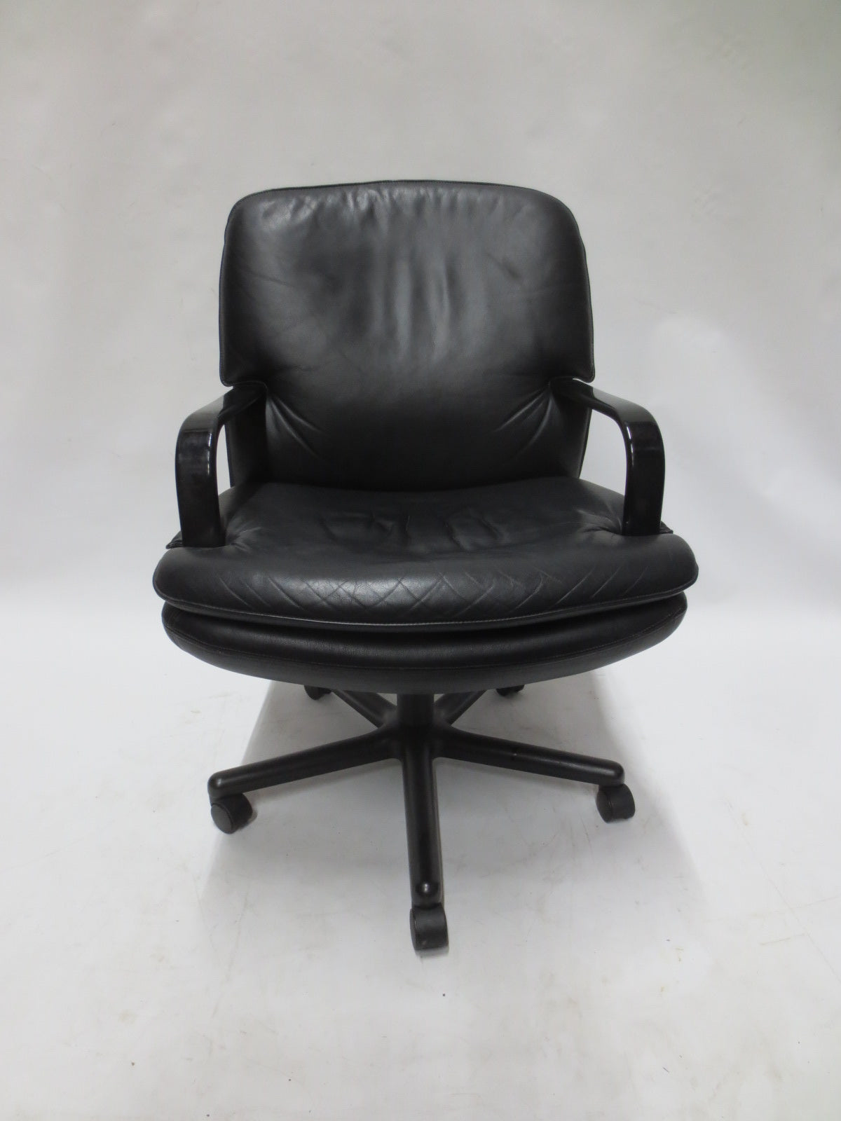 Fraser Contract Mid-Century Executive Chair in Black Leather