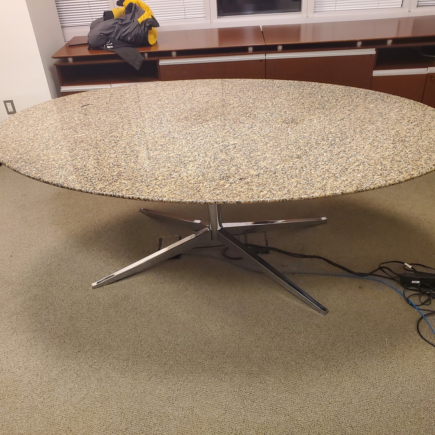 Florence Knoll 72-in Oval Marble Dining Table (Unmarked)