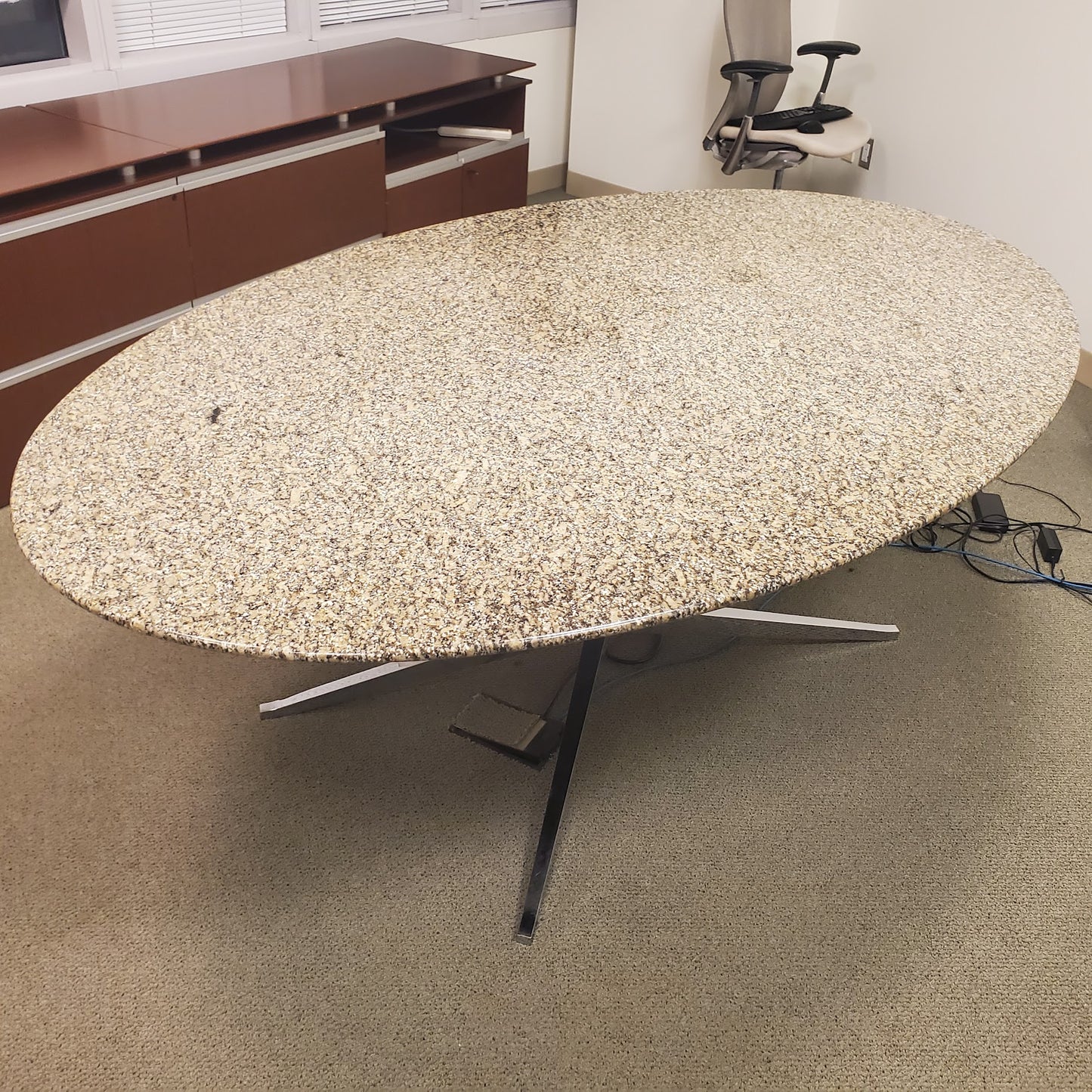 Florence Knoll 72-in Oval Marble Dining Table (Unmarked)