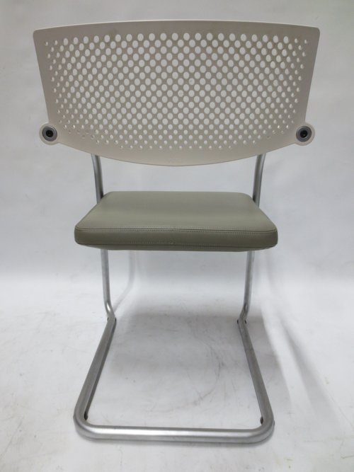 Vitra Visavis 2 Dining Armchair in Grey Seat and White Back - Bygone Icons