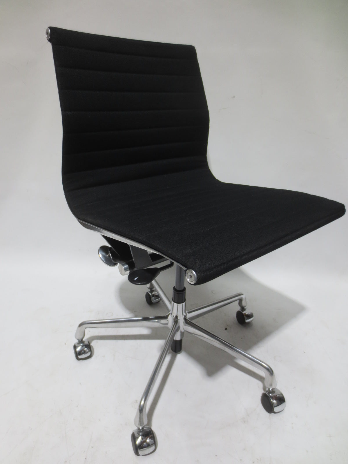 Herman Miller Eames Management Armless Chair in Black Fabric with Pneumatic Lift (Single)