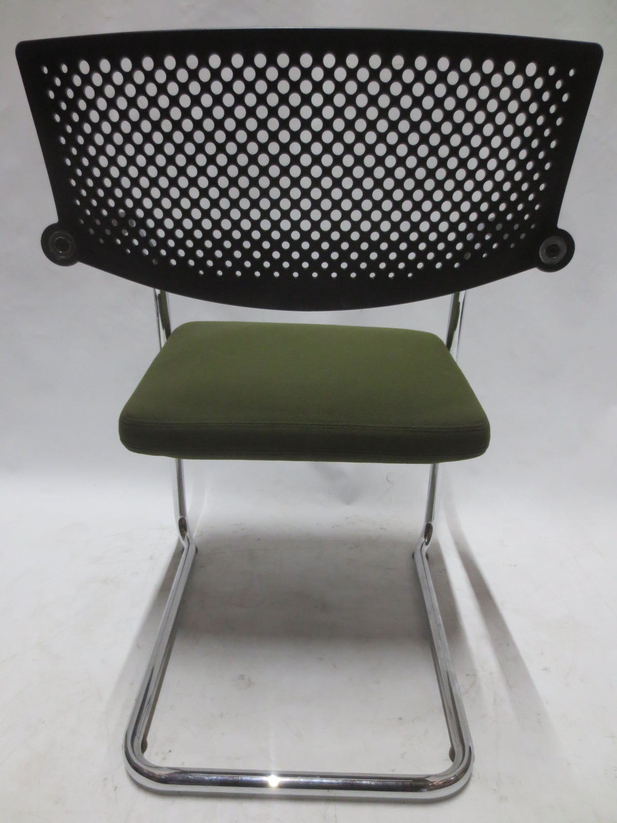Vitra Visavis 2 Dining Armchair in Green Seat and Black Back