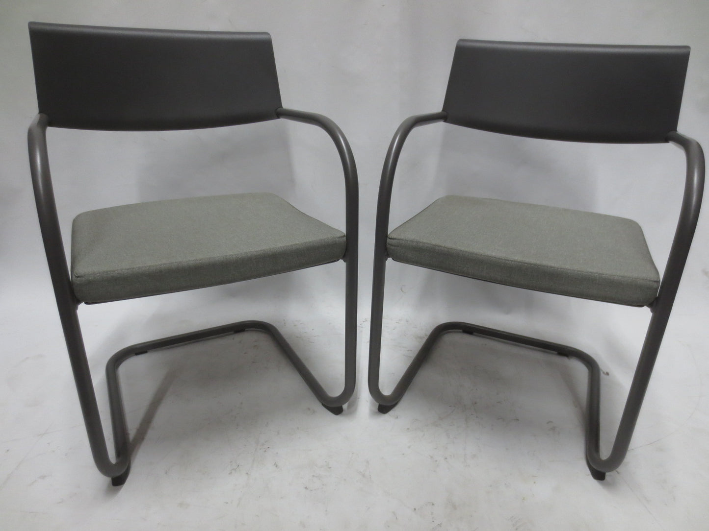 Knoll Moment Guest Chairs in Grey - A Pair