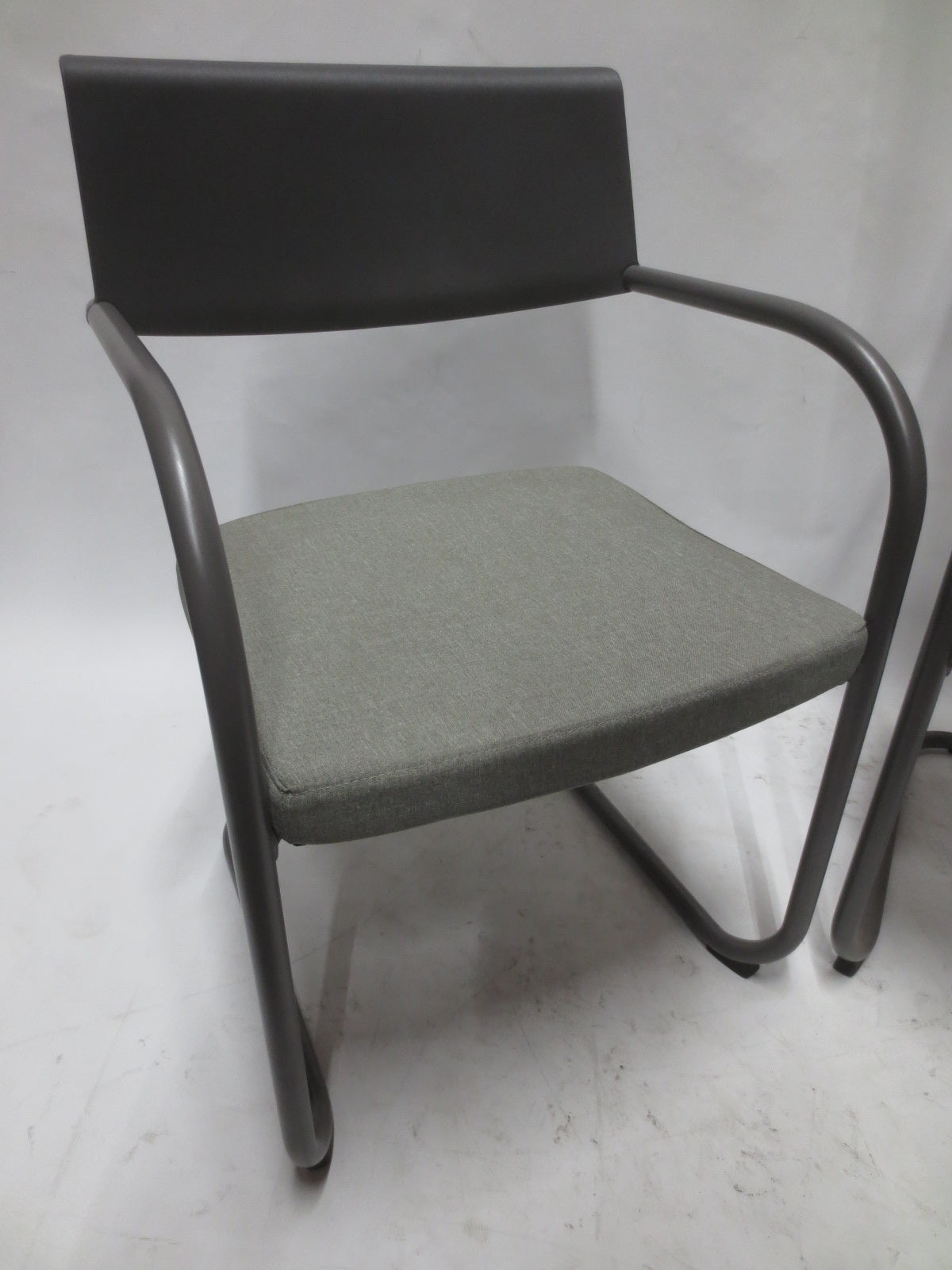 Knoll Moment Guest Chairs in Grey - A Pair