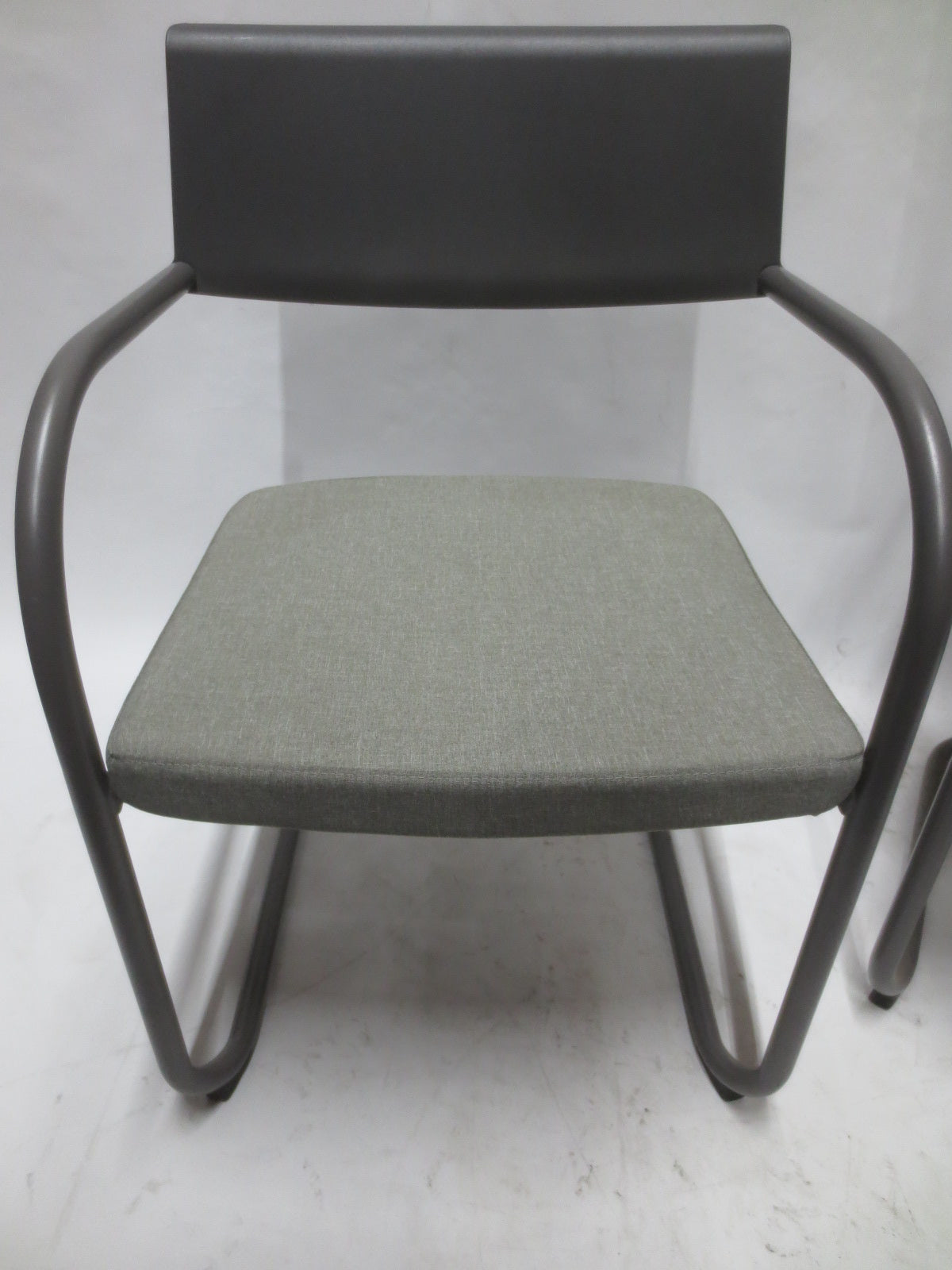 Knoll Moment Guest Chairs in Grey - A Pair