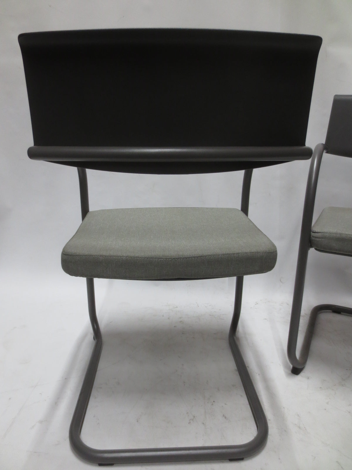 Knoll Moment Guest Chairs in Grey - A Pair