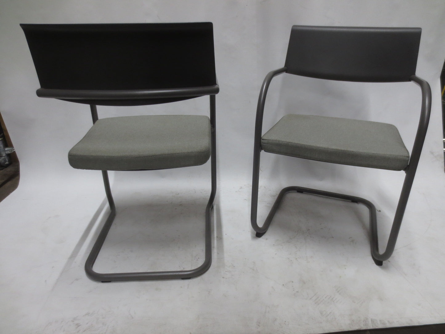 Knoll Moment Guest Chairs in Grey - A Pair