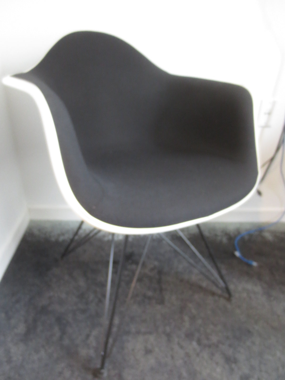 Herman Miller Eames Molded Armchair in Black Fabric