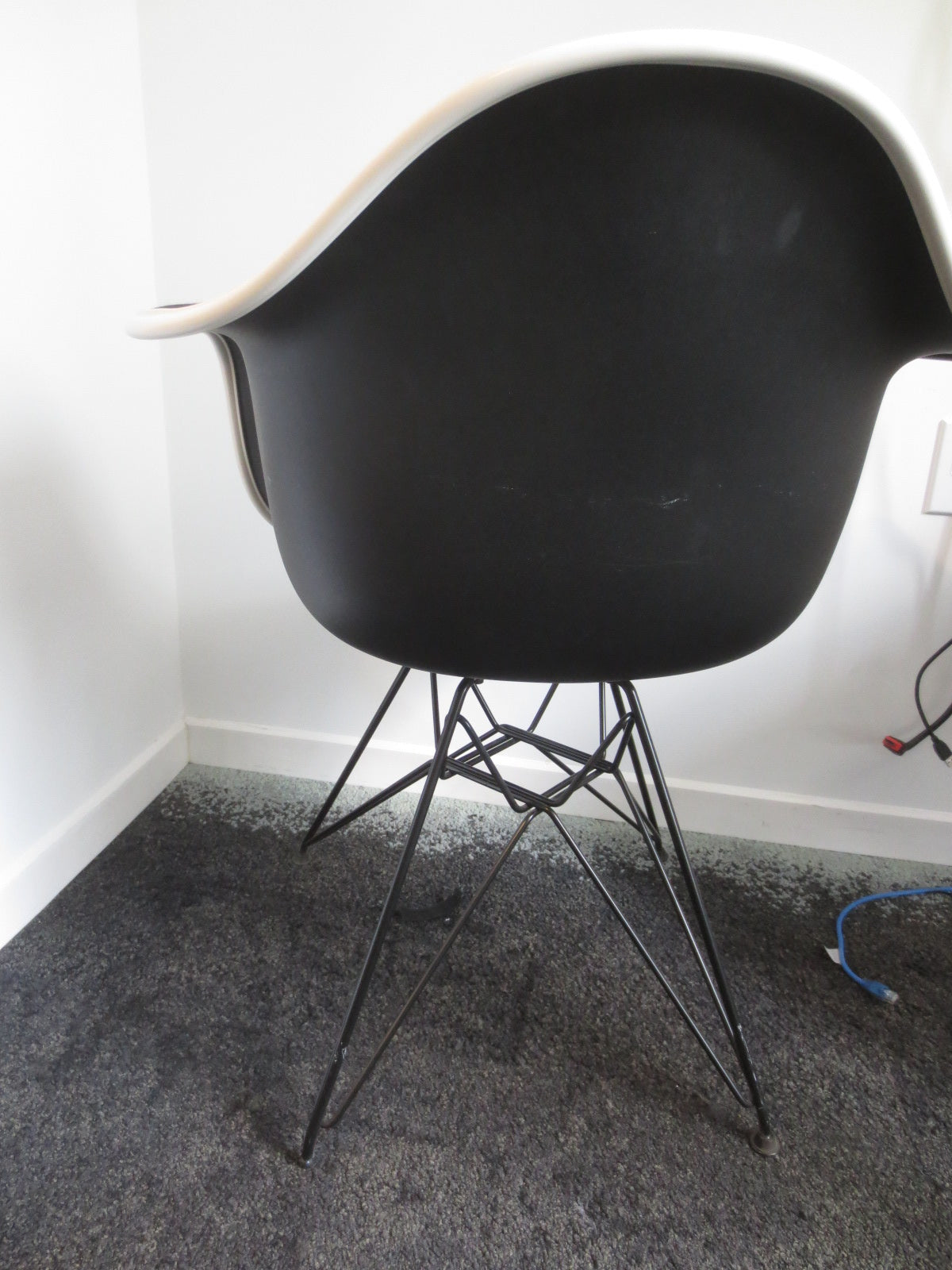 Herman Miller Eames Molded Armchair in Black Fabric