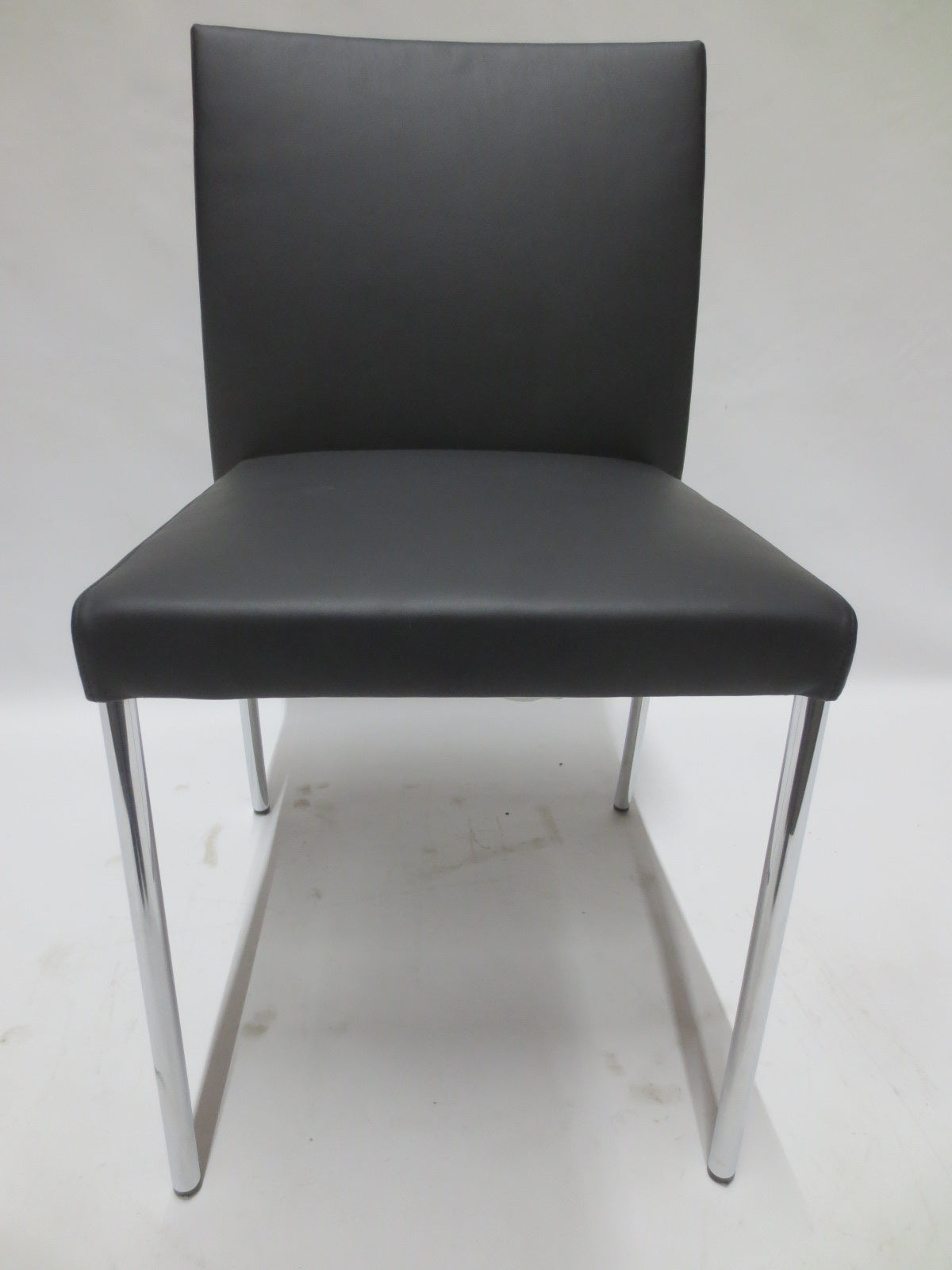 Walter Knoll Jason Lite Side Chair in Black with Polished Chrome Legs - Single (New)