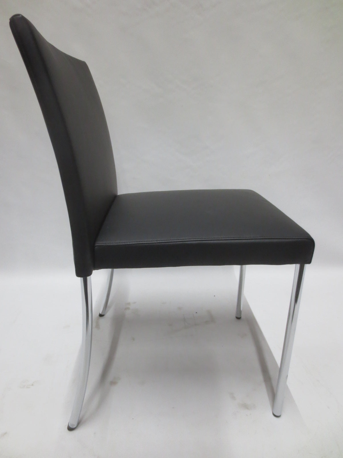 Walter Knoll Jason Lite Side Chair in Black with Polished Chrome Legs - Single (New)