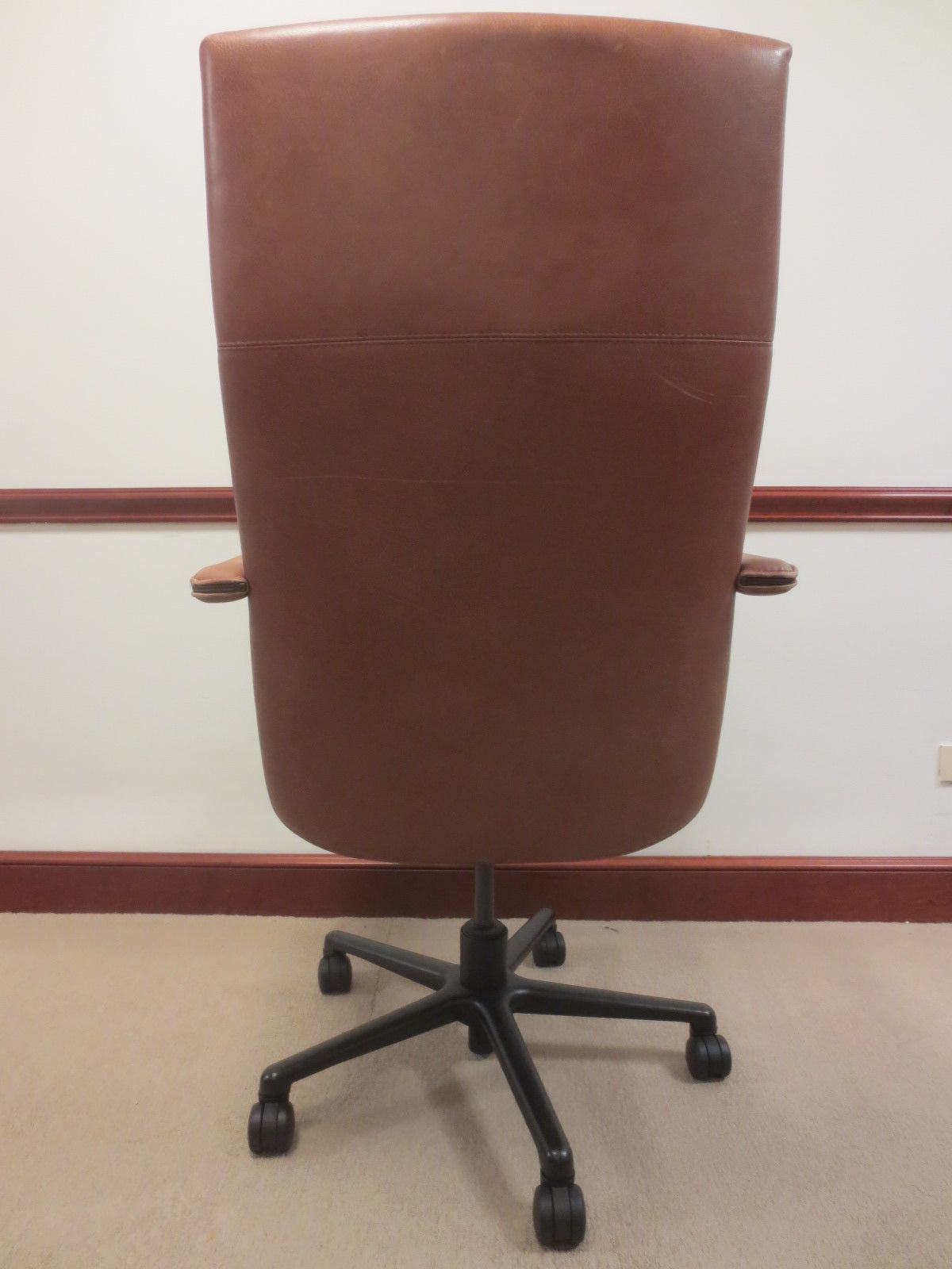 Keilhauer Elite 591 Highback Executive Office Chair in Brown Leather