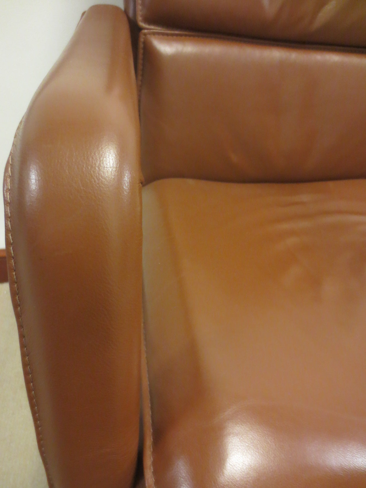 Keilhauer Elite 597 MidBack Executive Office Chair in Caramel Brown Leather