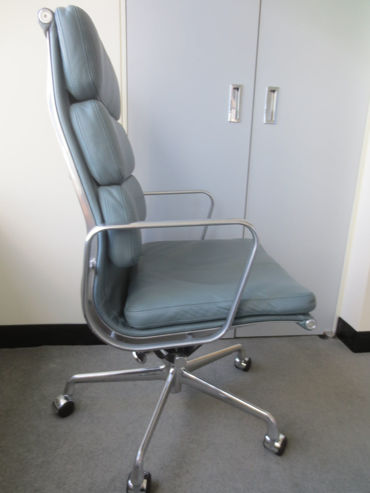 Herman Miller Eames Executive Soft Pad Chair in Light Blue Leather