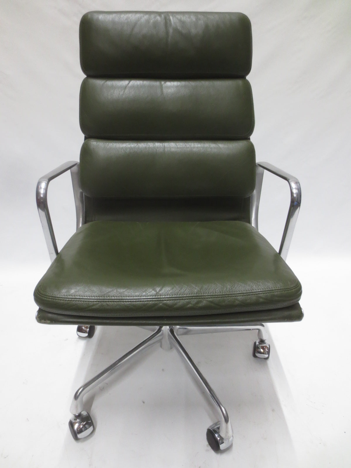 Herman Miller Eames Executive Soft Pad Chair in Dark Green Leather