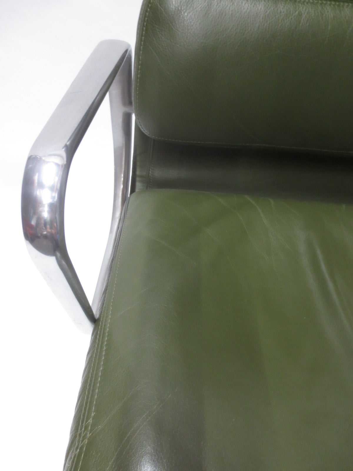 Herman Miller Eames Executive Soft Pad Chair in Dark Green Leather