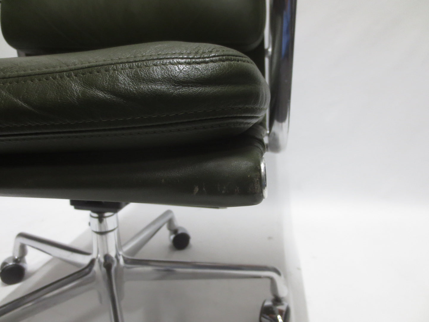 Herman Miller Eames Executive Soft Pad Chair in Dark Green Leather