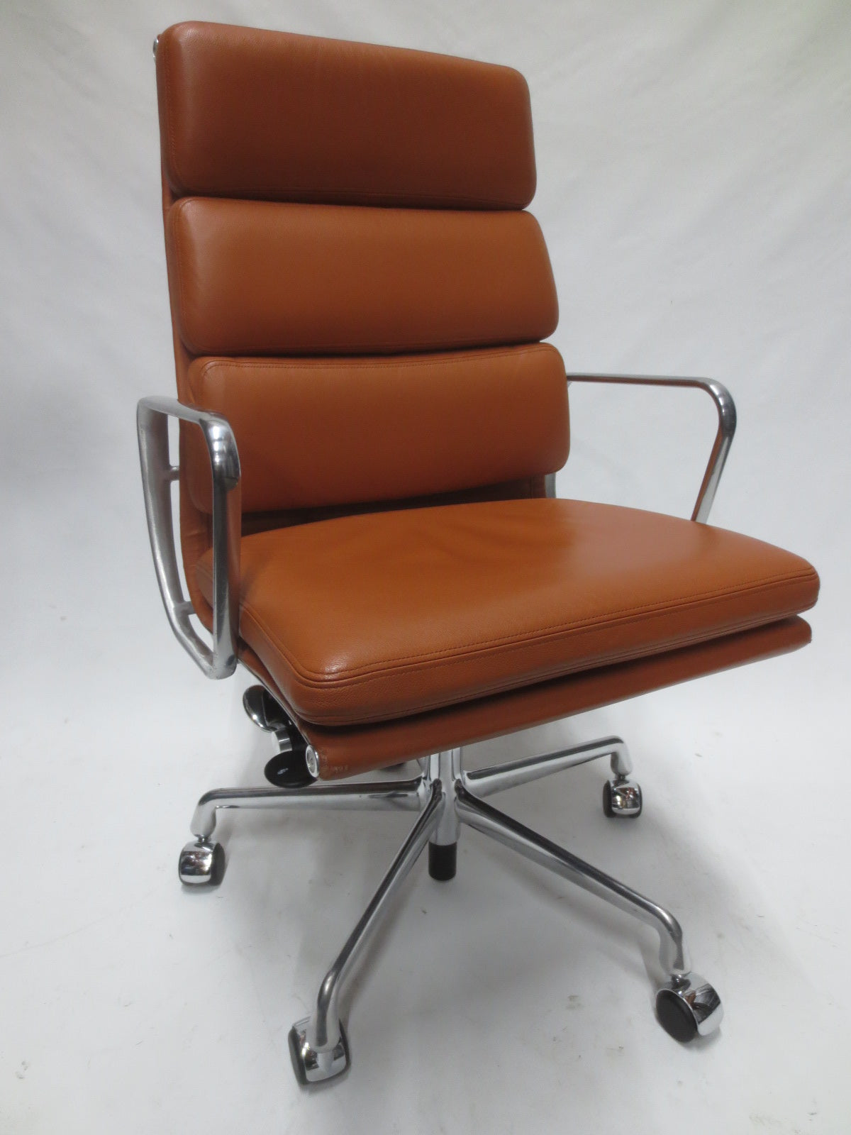 Herman Miller Eames Executive Soft Pad Chair in Dark Brown Leather with Pneumatic Lift