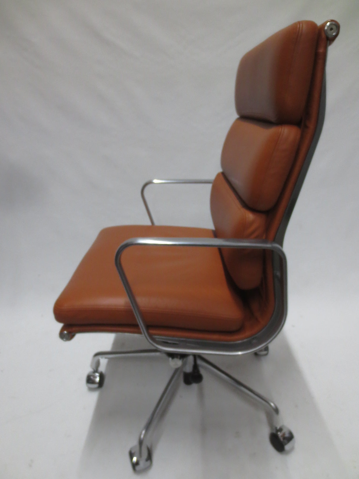 Herman Miller Eames Executive Soft Pad Chair in Dark Brown Leather with Pneumatic Lift