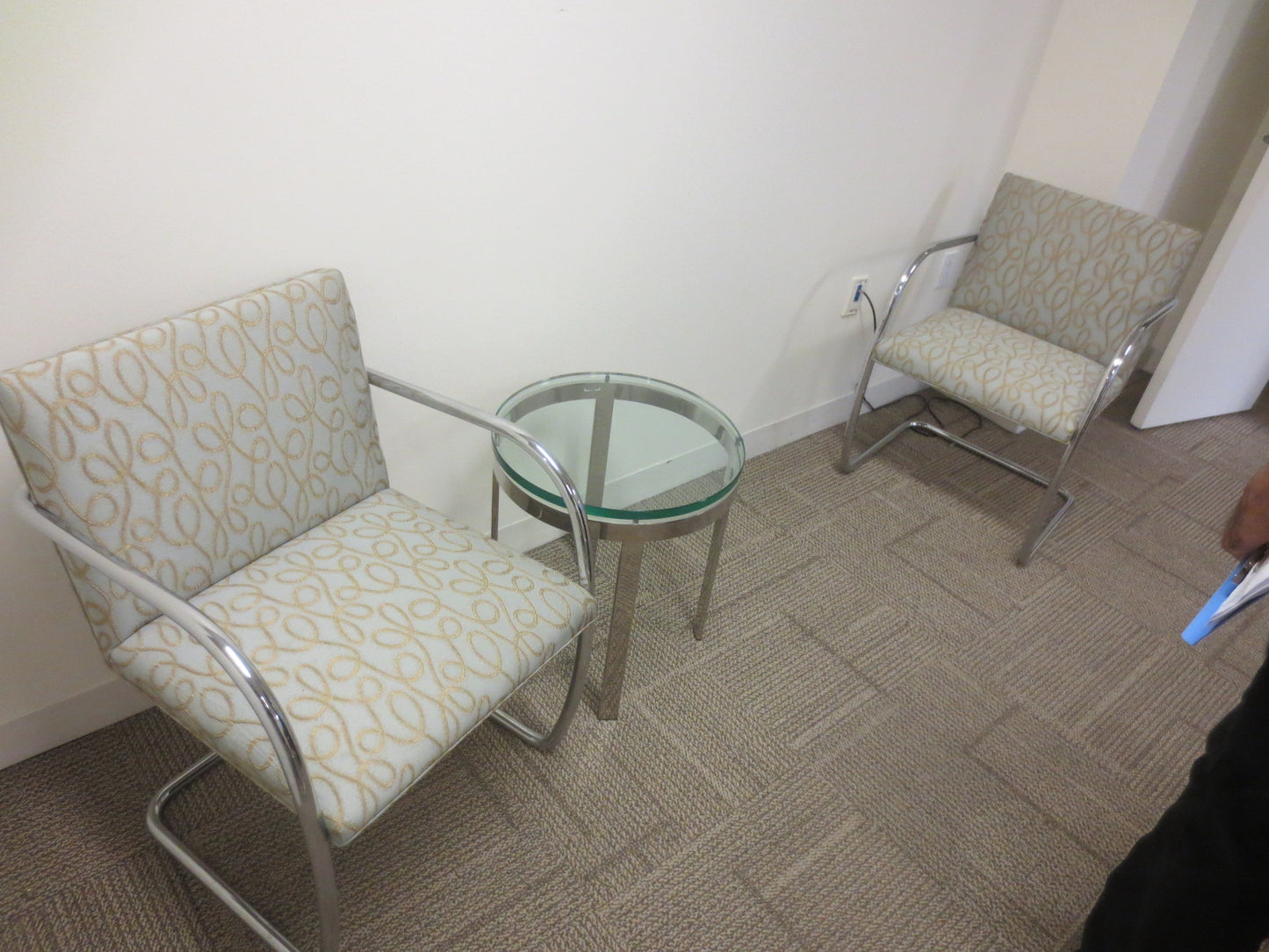 Knoll BRNO Chair in Gold Loop Patterned Fabric