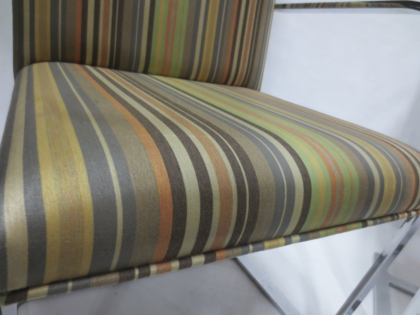 Gordon International BRNO Chairs with Striped Upholstery - A Pair