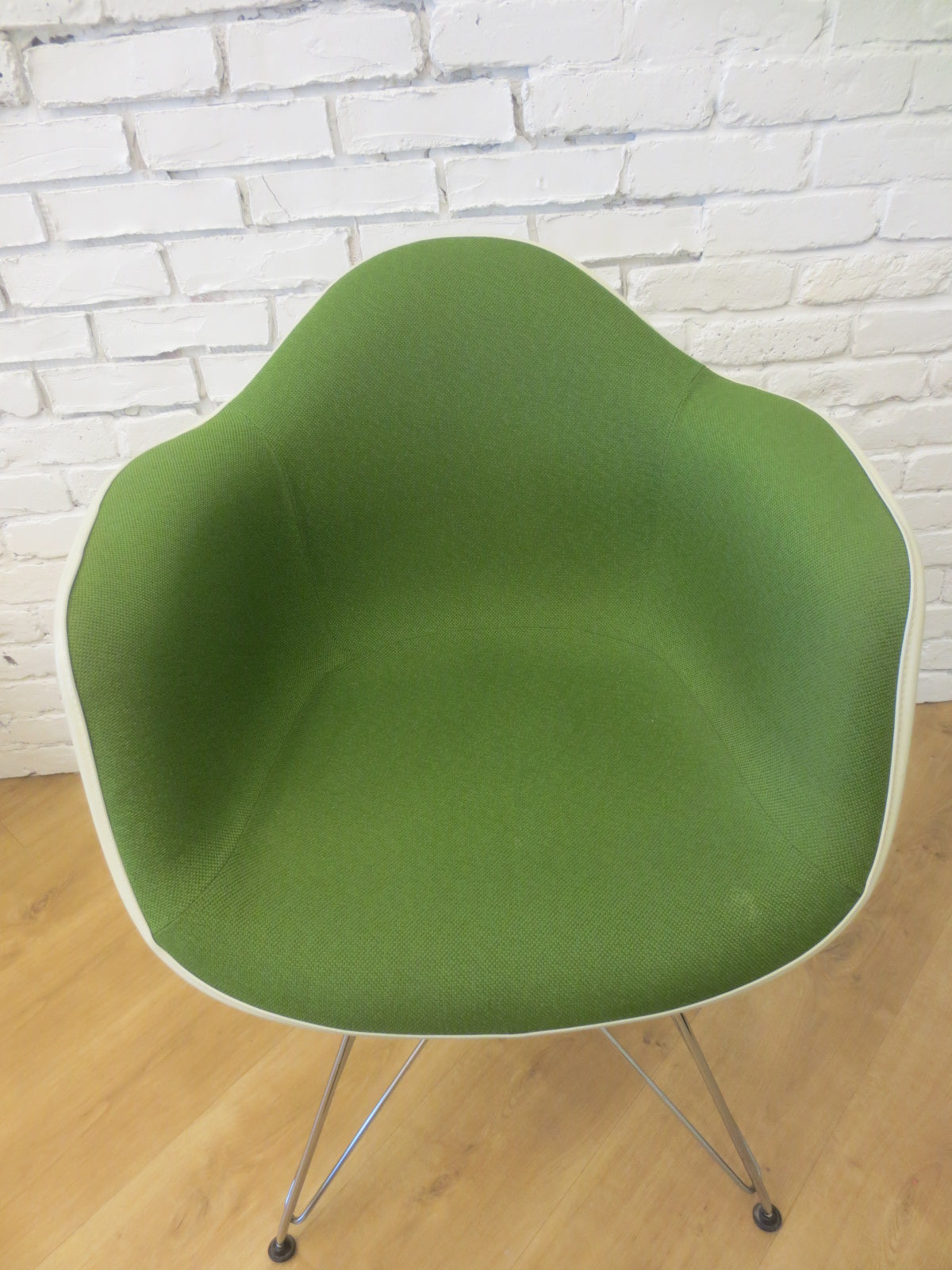 Herman Miller Eames Molded Armchair in Green Fabric