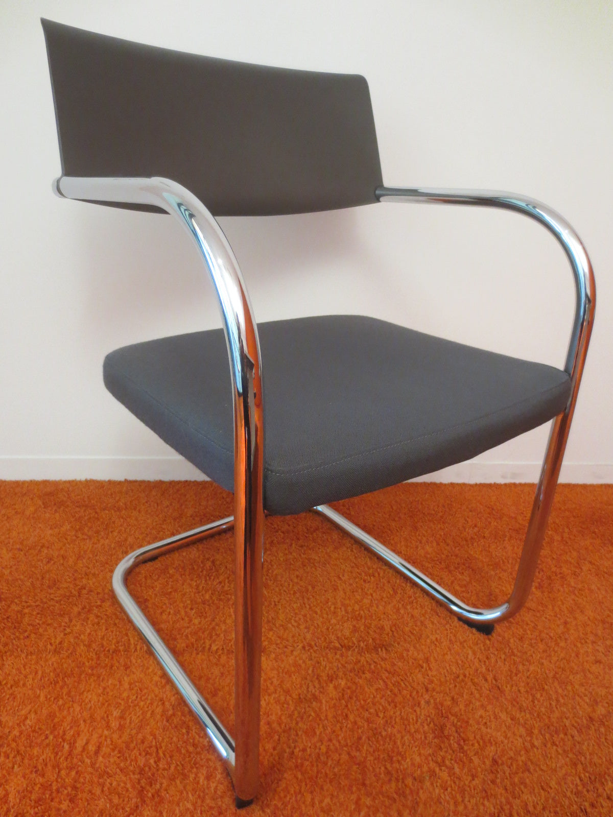 Knoll Moment Stacking Armchair in Charcoal Grey