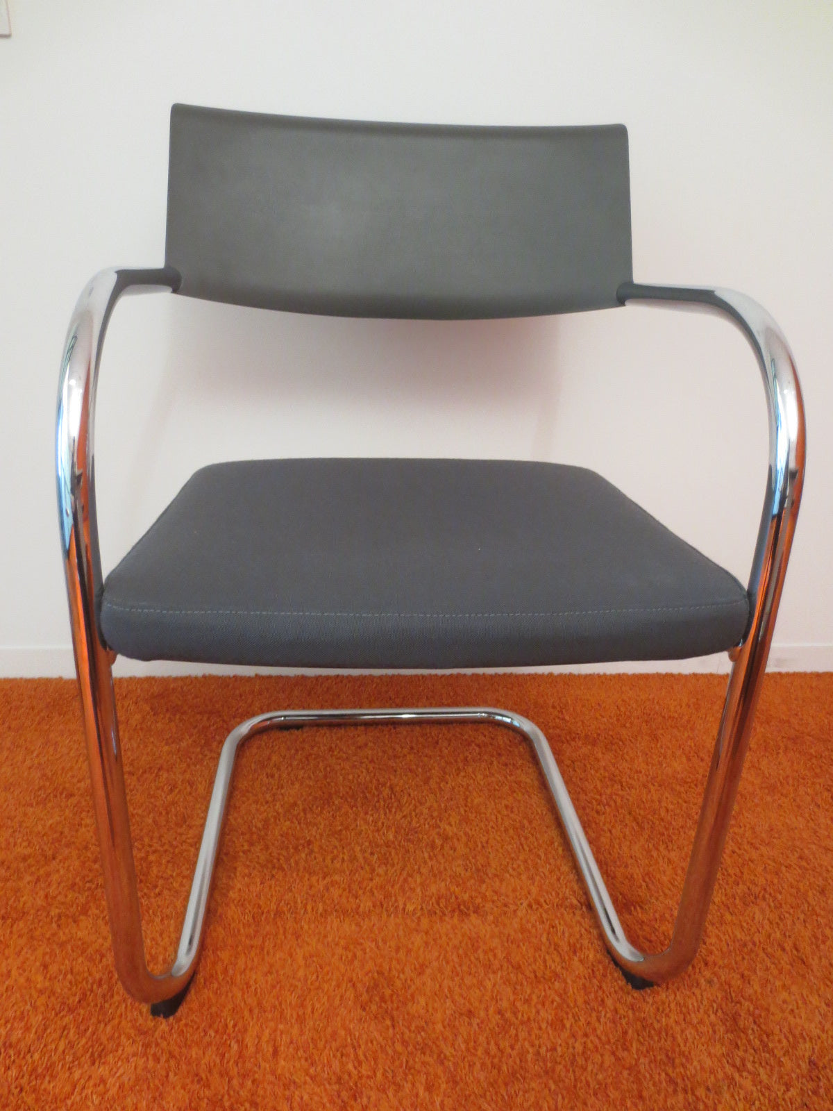 Knoll Moment Stacking Armchair in Charcoal Grey