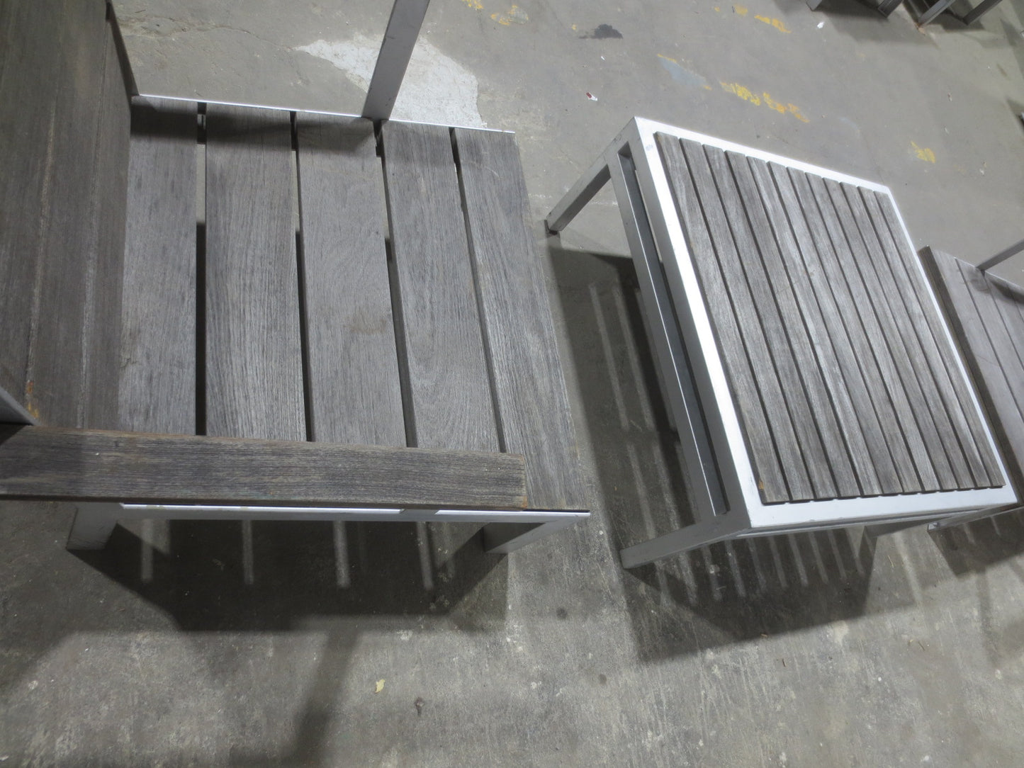 Modern Outdoor Etra Square Coffee Table and 2 Club Chairs