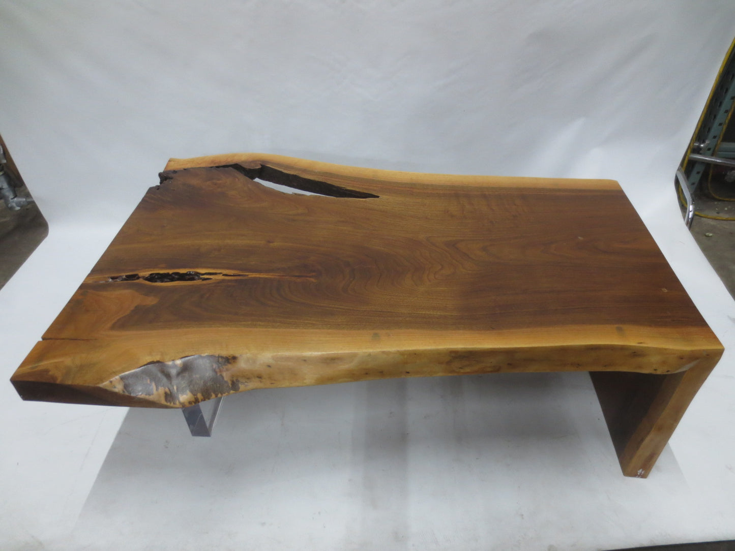 Custom Reclaimed Wood Live Edge Waterfall Coffee Table