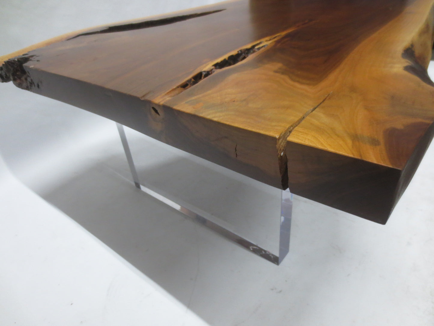 Custom Reclaimed Wood Live Edge Waterfall Coffee Table