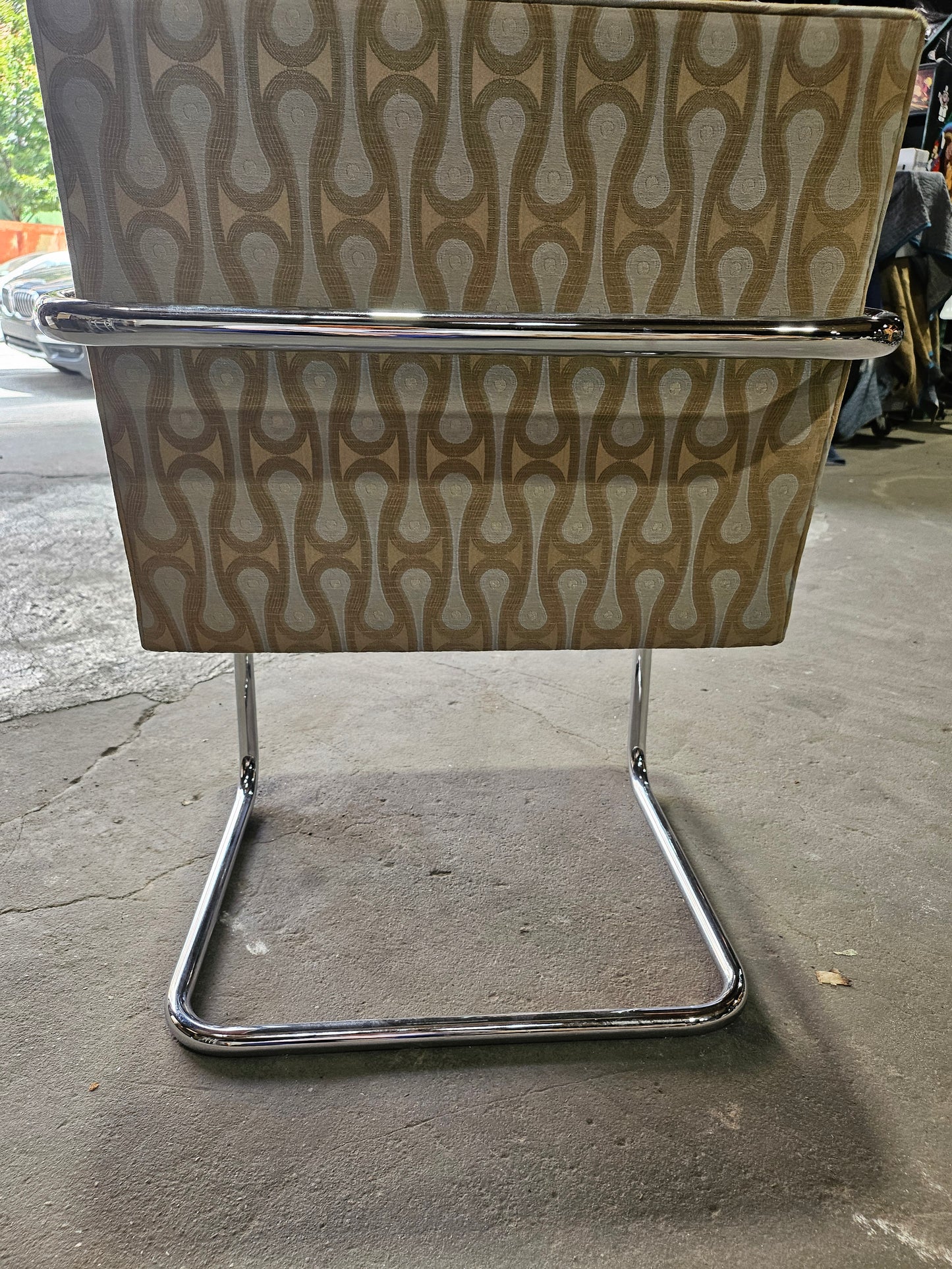 Knoll BRNO Chair in Gold Patterned Fabric - Set of Four