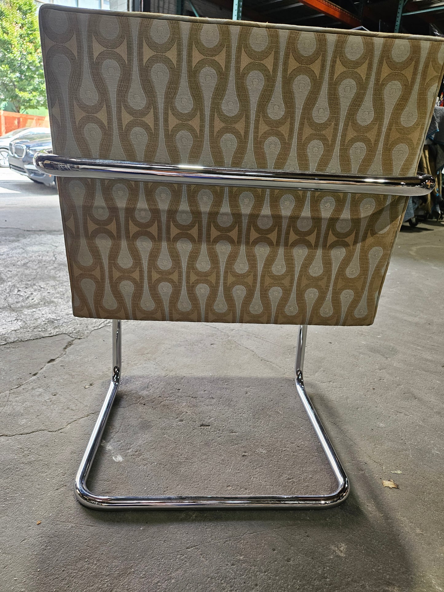 Knoll BRNO Chair in Gold Patterned Fabric - Set of Four