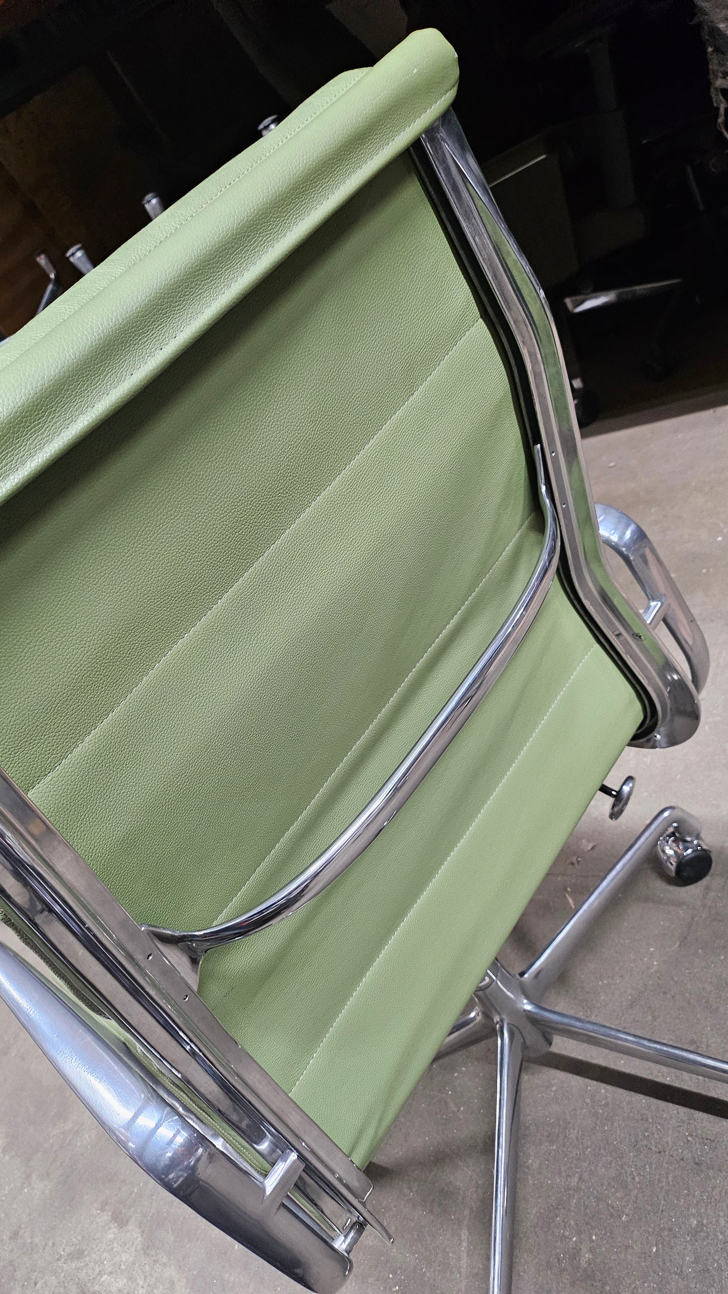 Herman Miller Eames Executive Soft Pad Chair in Light Green Leather