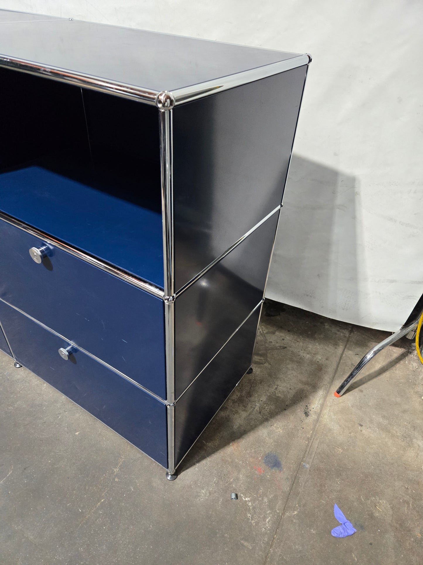 USM Haller Cabinet / Dresser 2x3 with 4 Drawers and 2 Shelves in Steel Blue