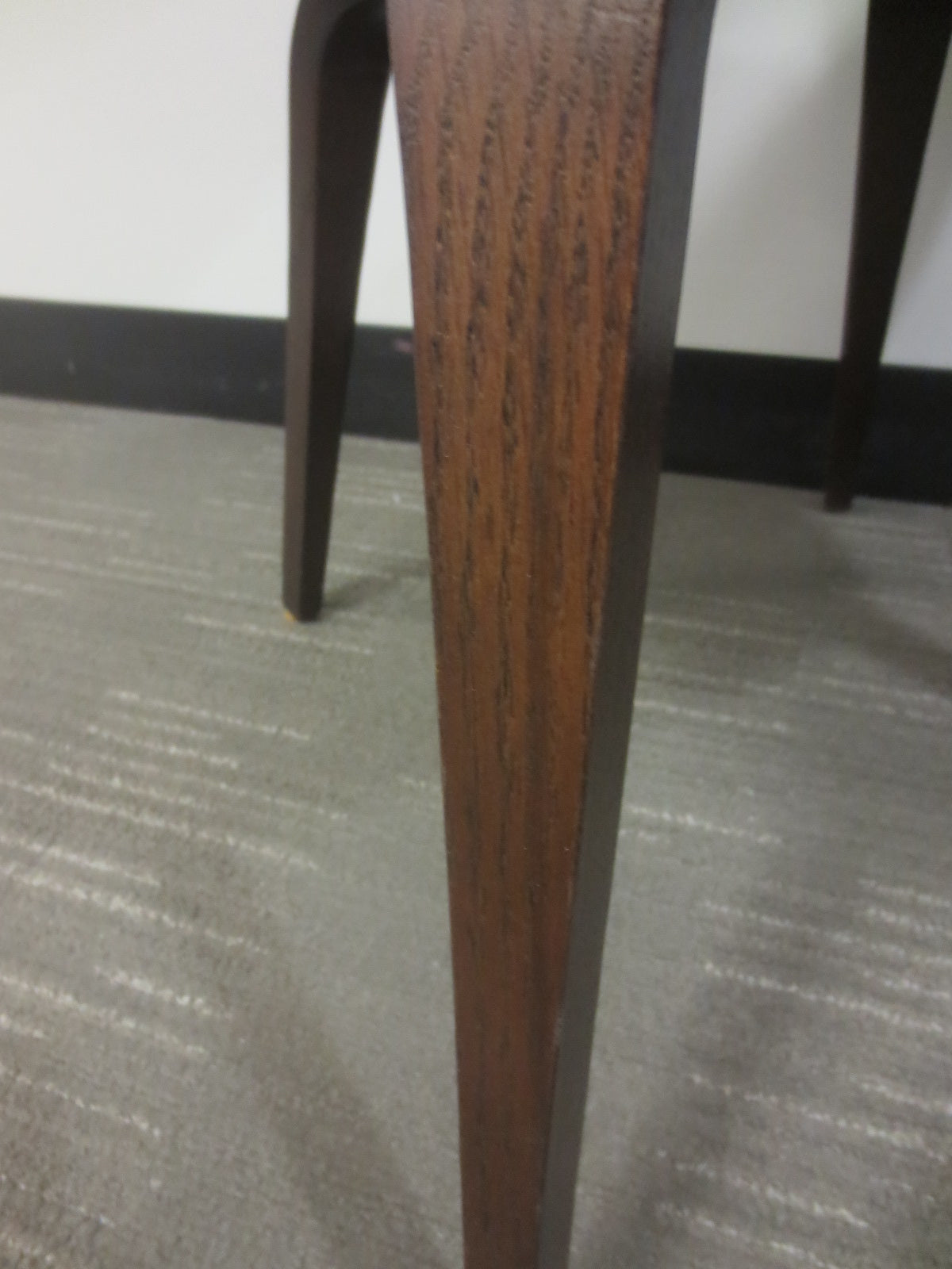 Knoll Saarinen Executive Side Chair with Wood Legs in Blue Fabric