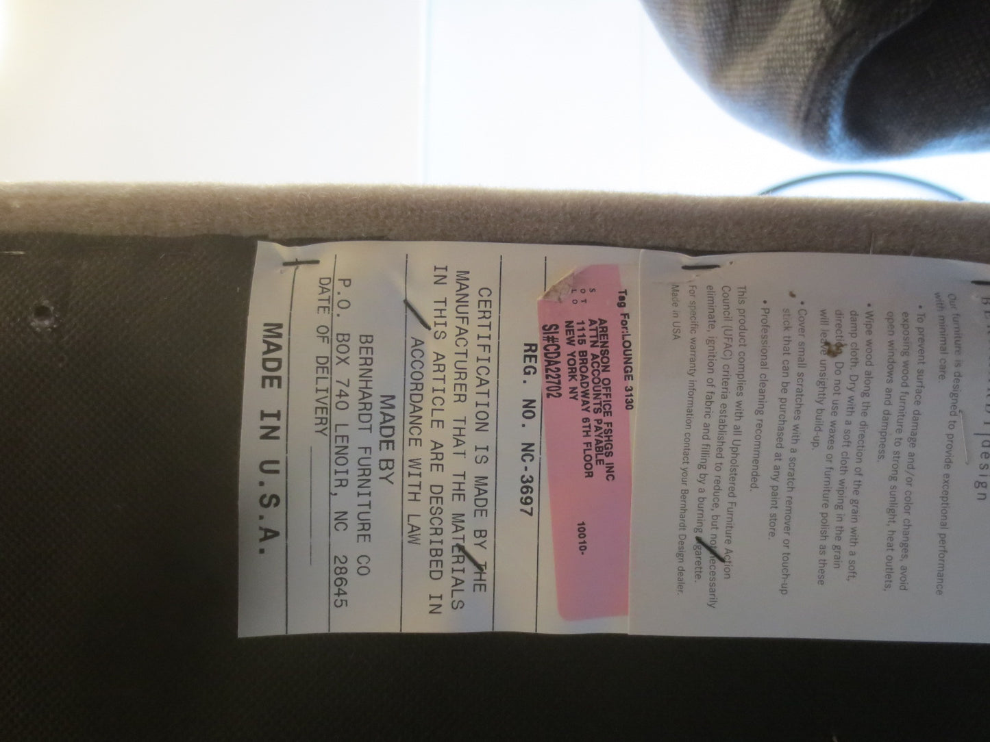 Bernhardt Design Mirador L-Shape Sofa