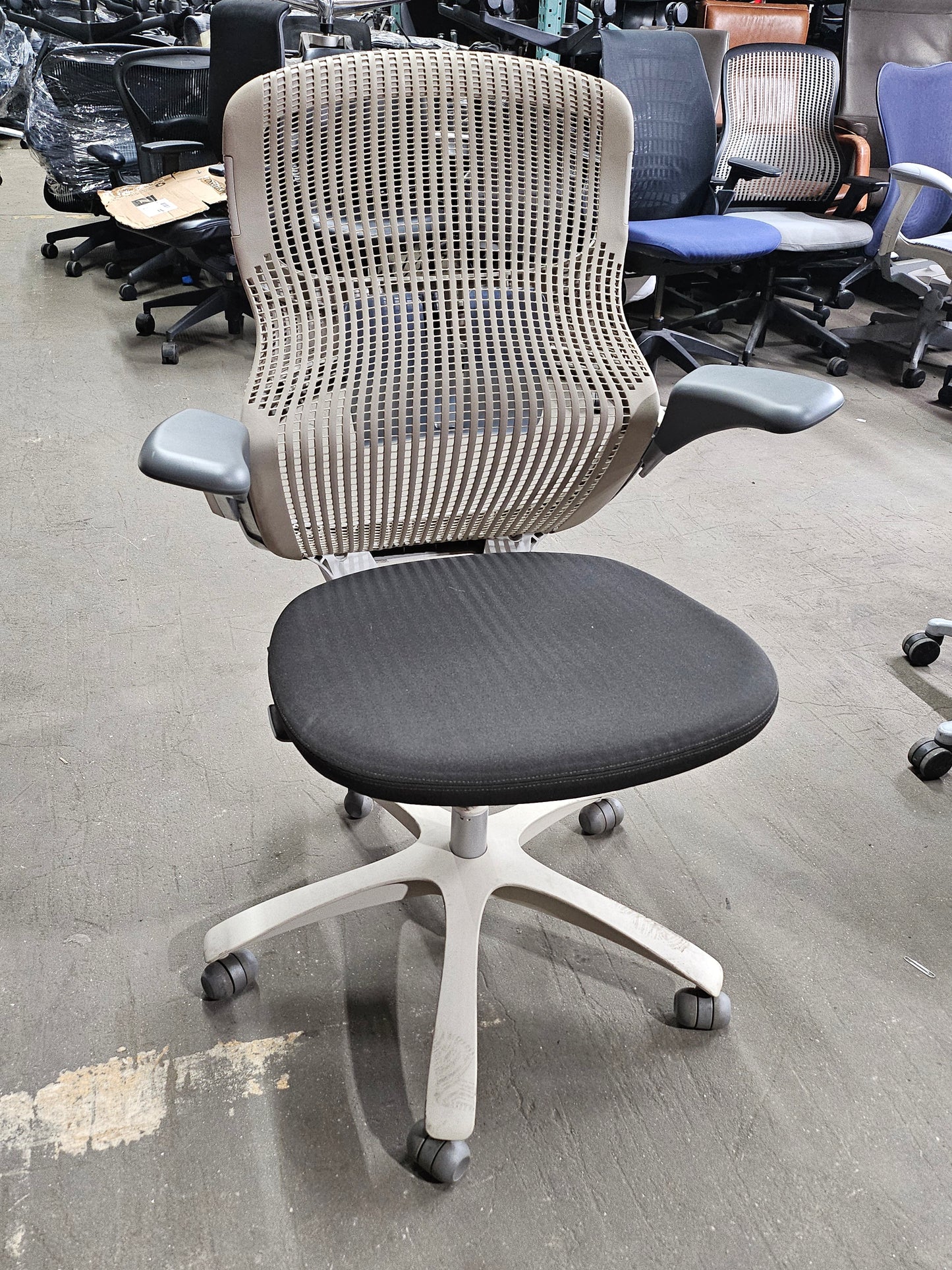 Knoll Generation Chair in Light Grey / Dark Grey with Plastic Base