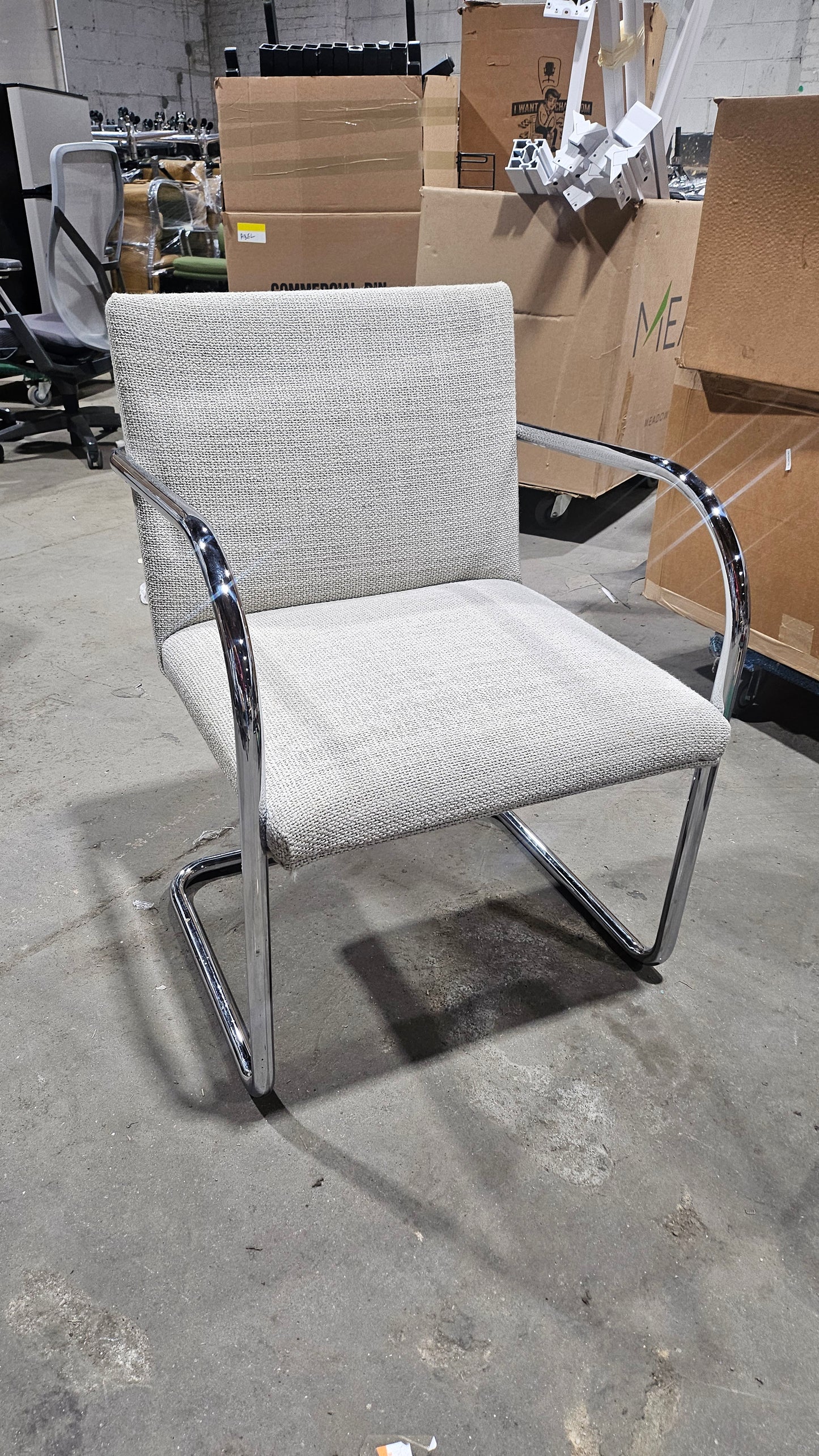 Knoll BRNO Chair in Light Grey Fabric