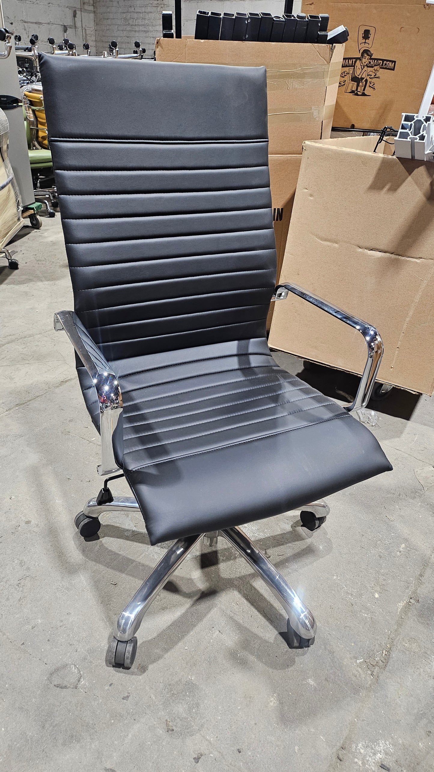 Woodstock Janis High Back Conference Chair in Black Eco Leather