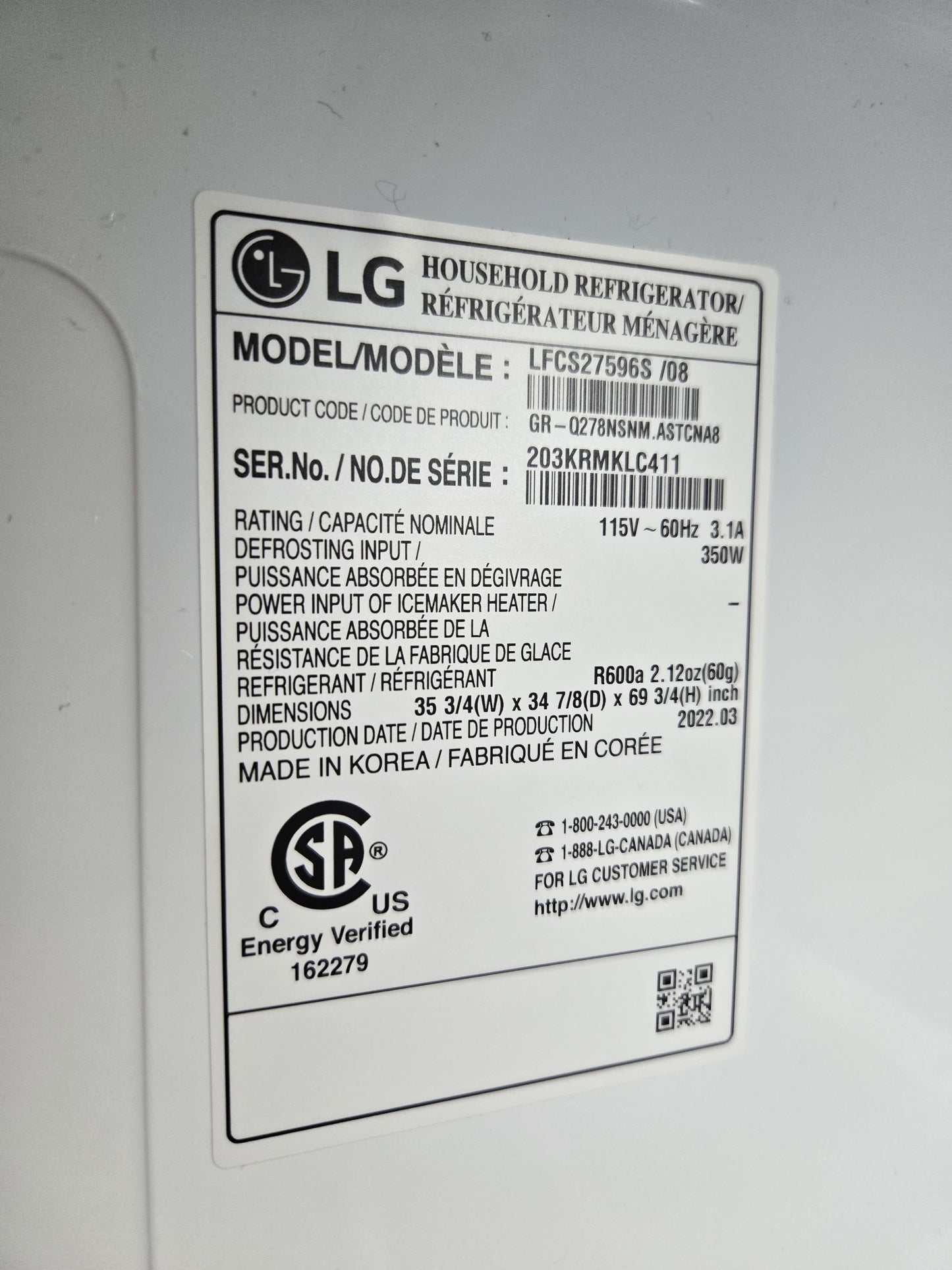 LG InstaView 27-cu ft French Door Refrigerator-Freezer