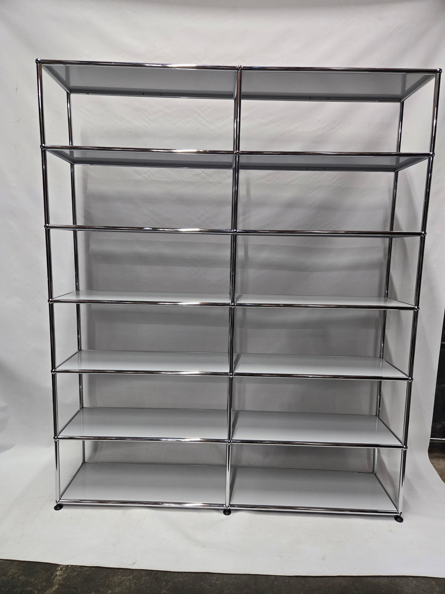 USM Haller 2x6 12-Shelf Bookcase in Light Grey