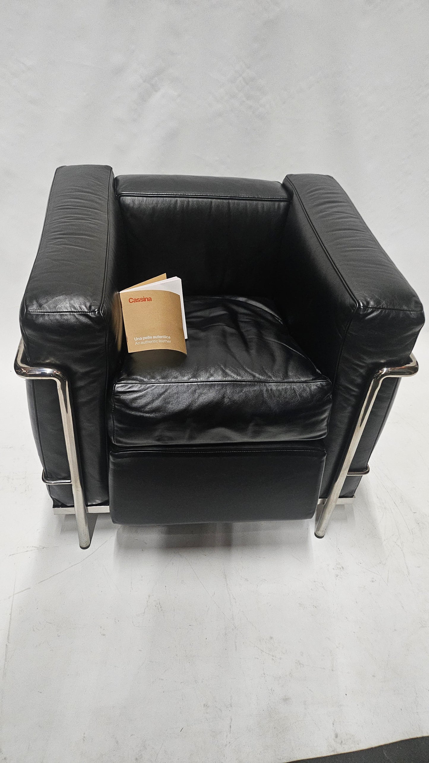 Cassina Le Corbusier LC2 Petit Modele Armchair in Black Leather