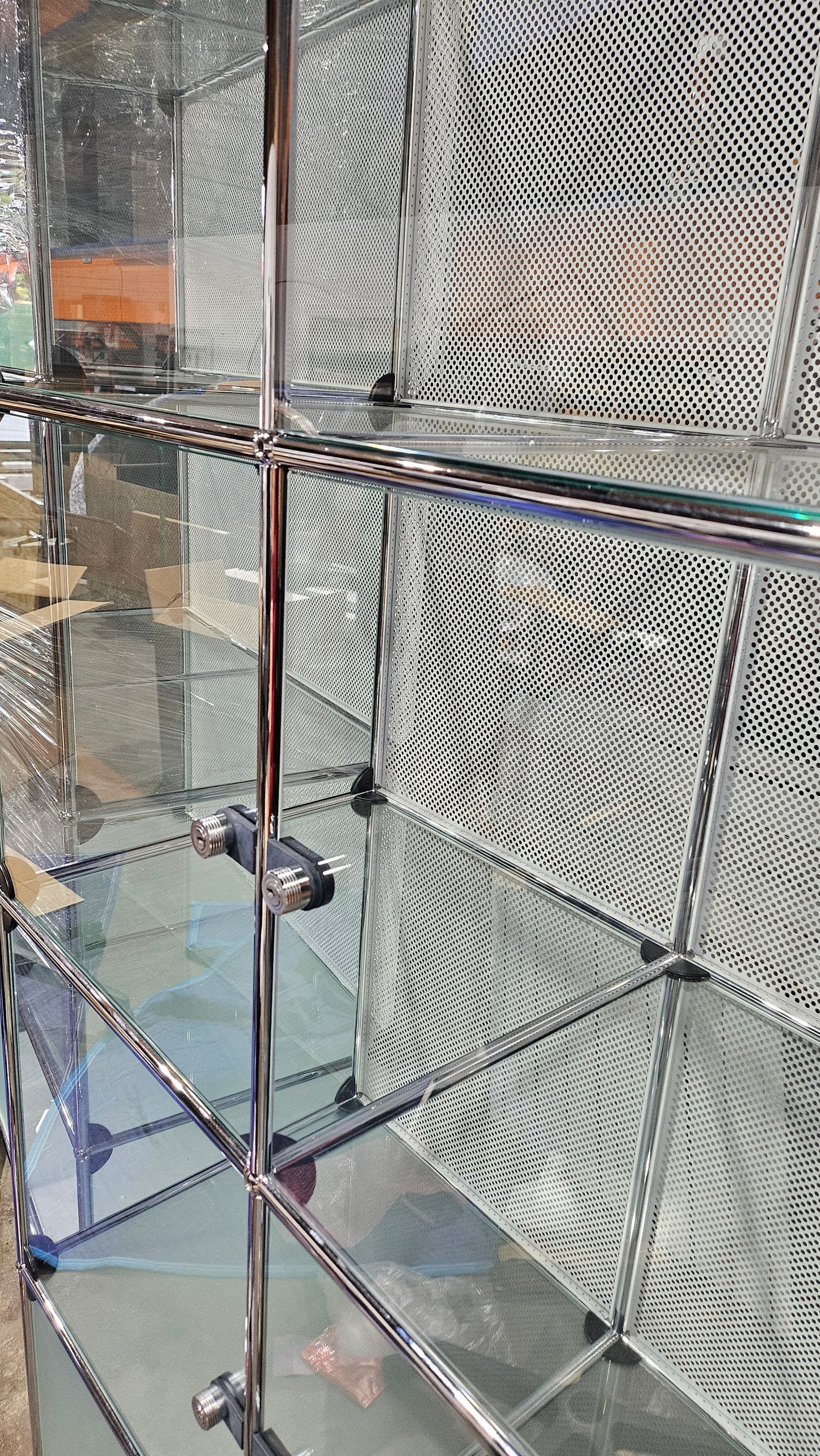 USM Haller 2x4 Cabinet with Glass Doors