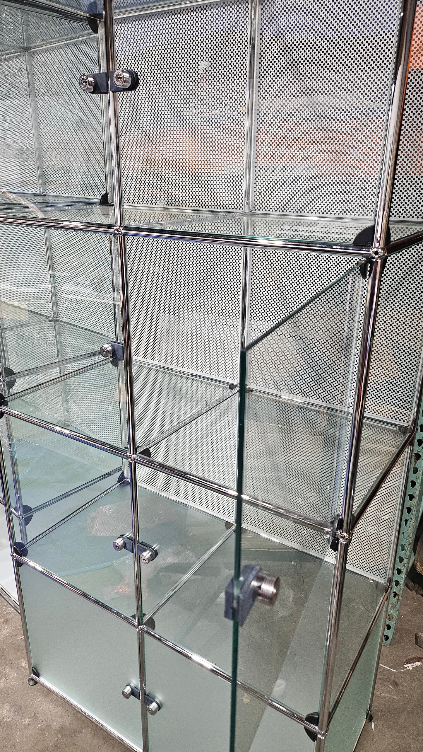 USM Haller 2x4 Cabinet with Glass Doors