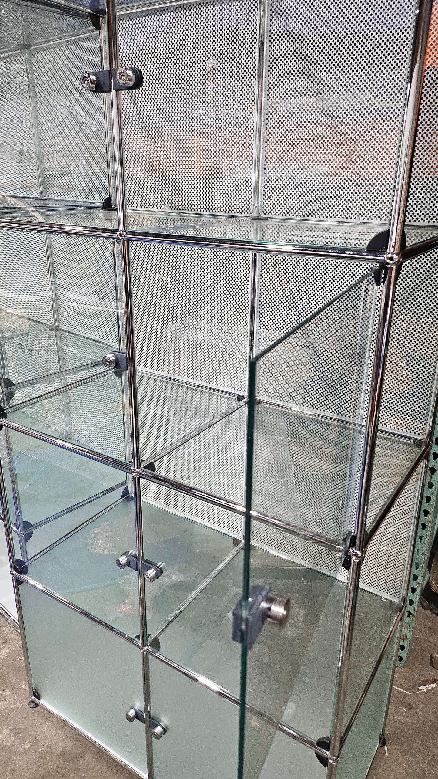 USM Haller 2x4 Cabinet with Glass Doors