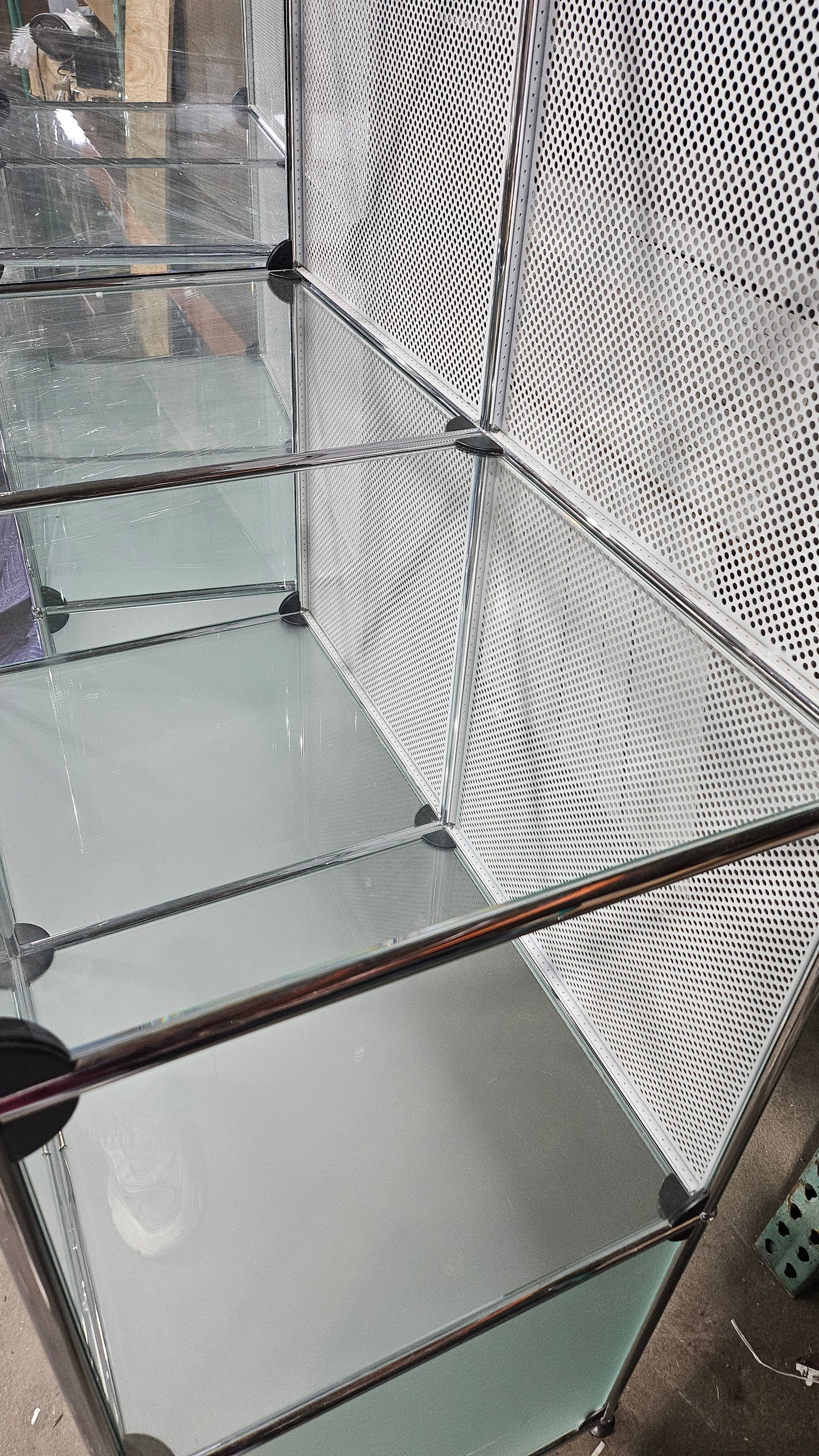 USM Haller 2x4 Cabinet with Glass Doors