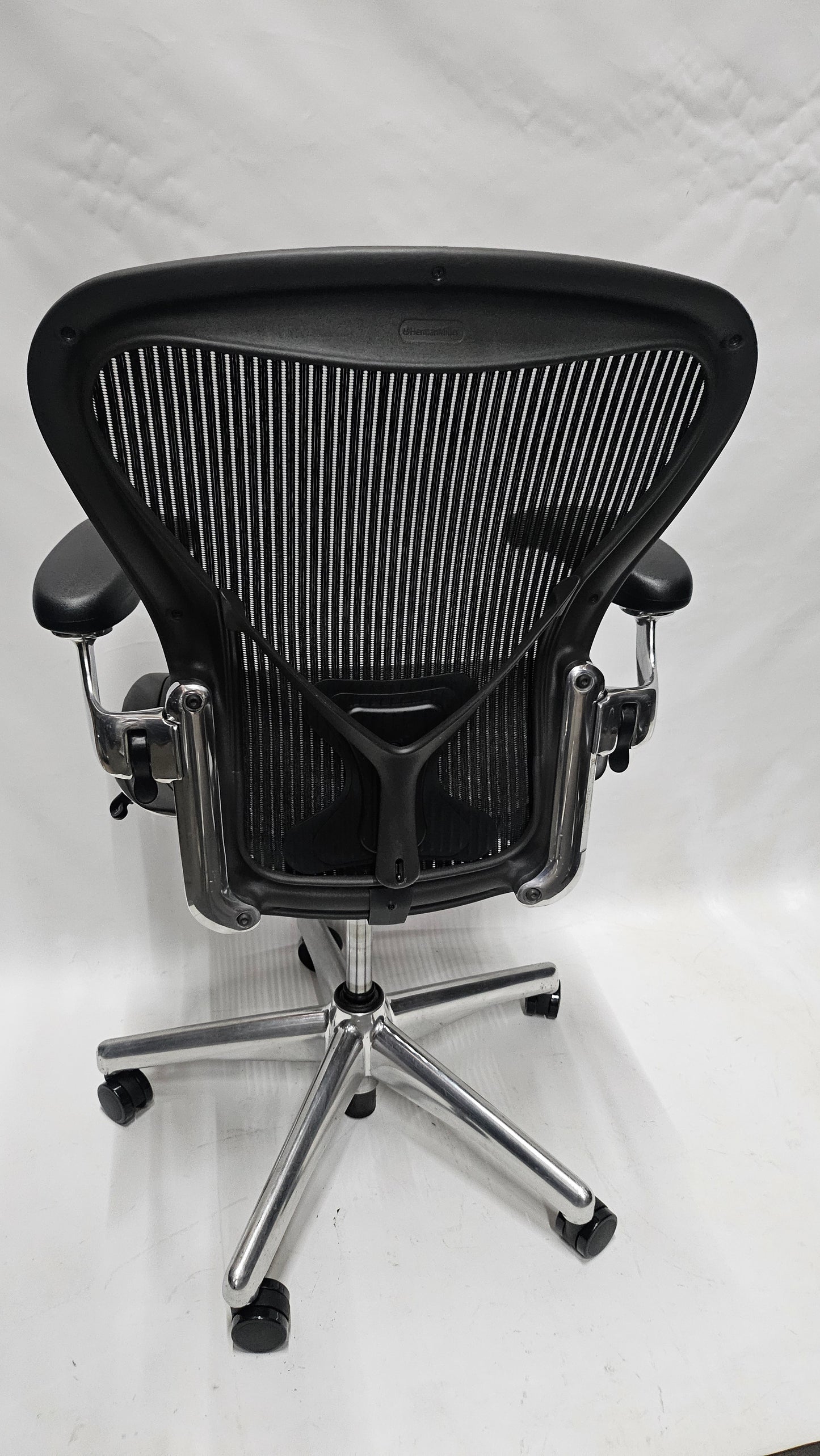 Herman Miller Classic Executive Aeron Chair with Polished Aluminum Frame and Base, Size B, with PostureFit